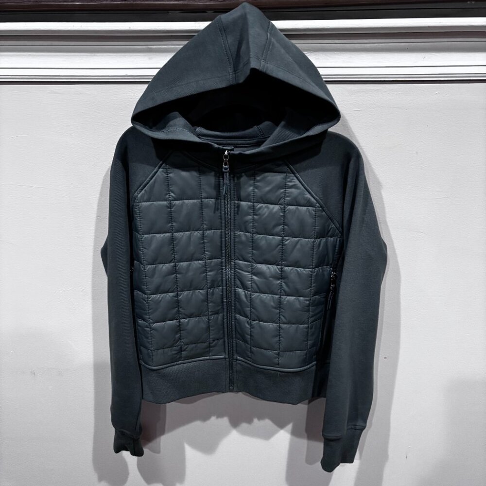 Old Navy Dynamic Fleece Quilted Zip Performance Hoodie for Girls Green/SZ: XL